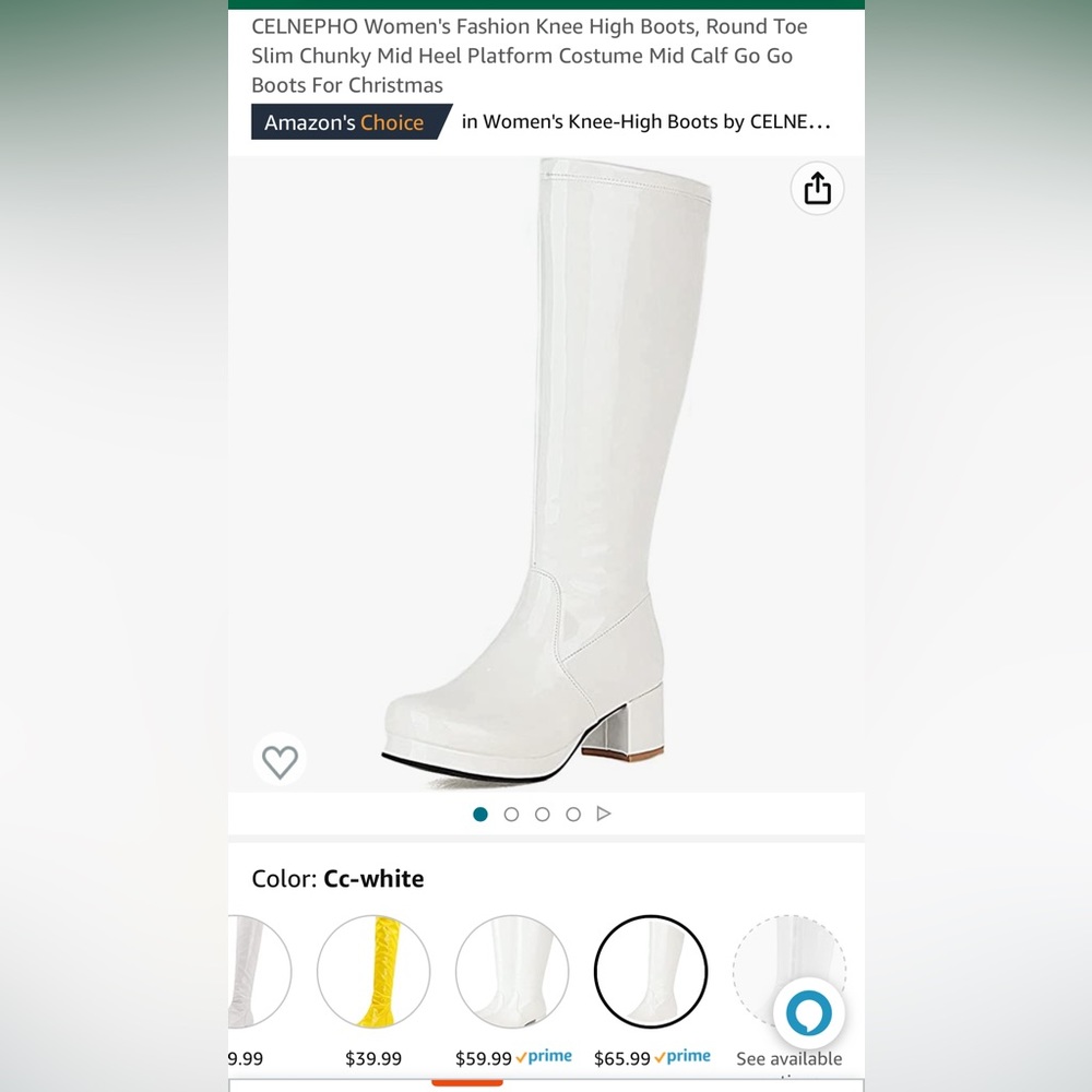 White fashion knee high boots- never worn, perfect condition
